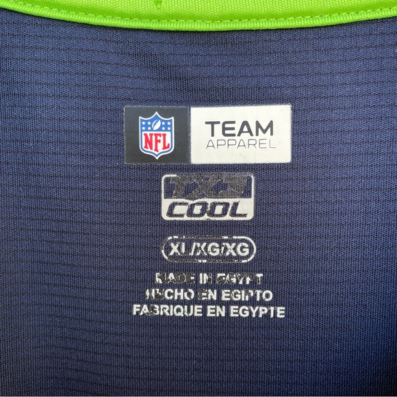 NFL Team Apparel Seattle Seahawks Navy/Action Green Logo Polo XL - Picture 8 of 11